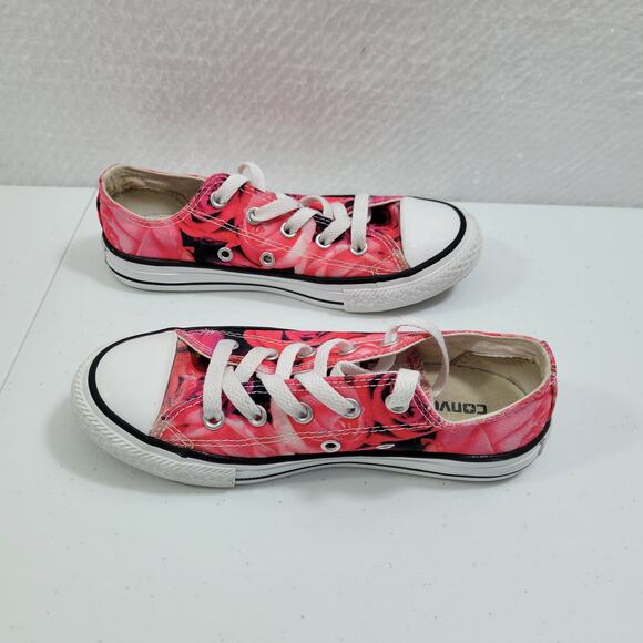 Converse One Star Kids Pink Floral Low Tops Sneakers Size 1  81123-2546 - Picture 6 of 7